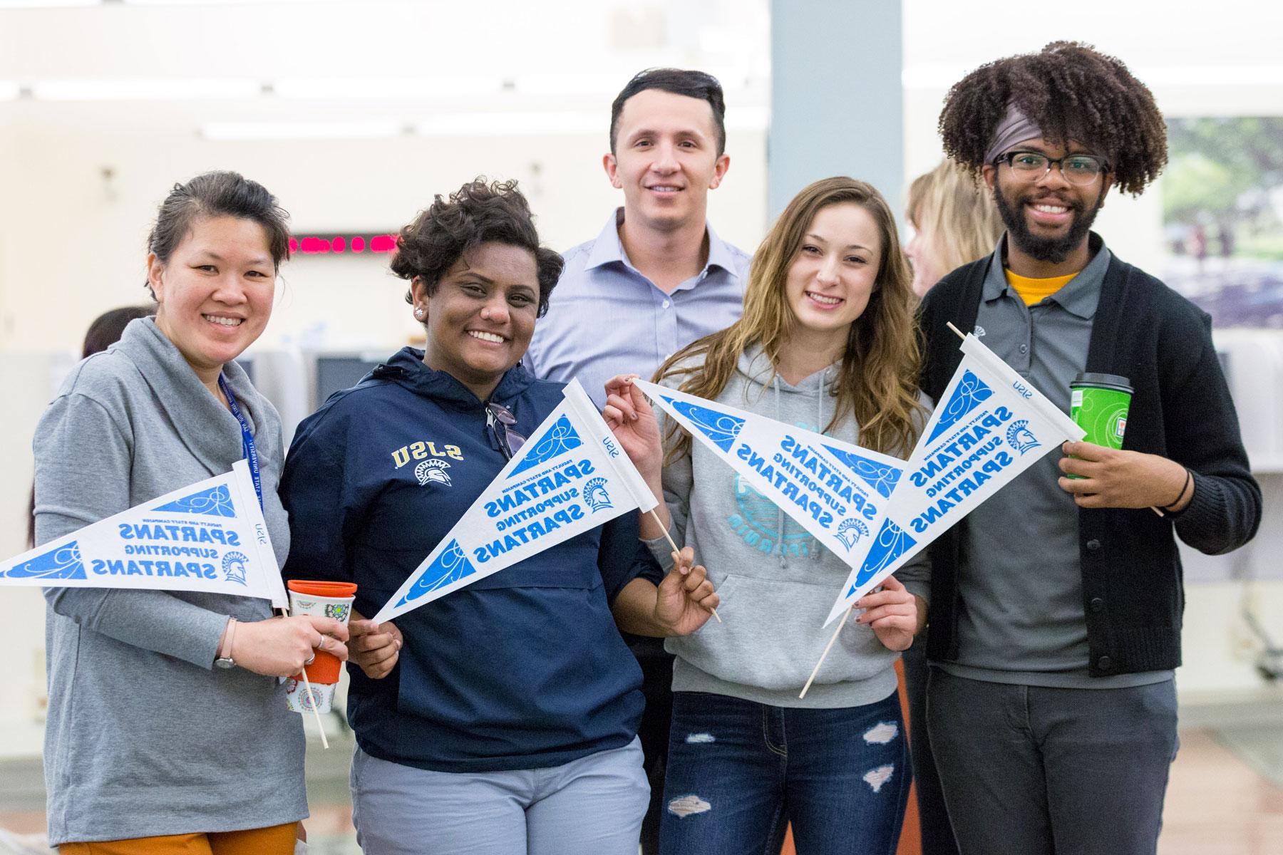 A group of students